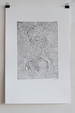 scorpicorn, etching, 23x34 cm, 2022