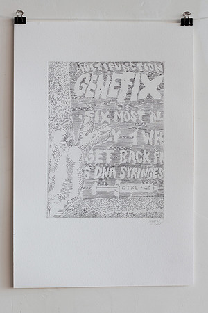 genefix, etching, 23x34 cm, 2022